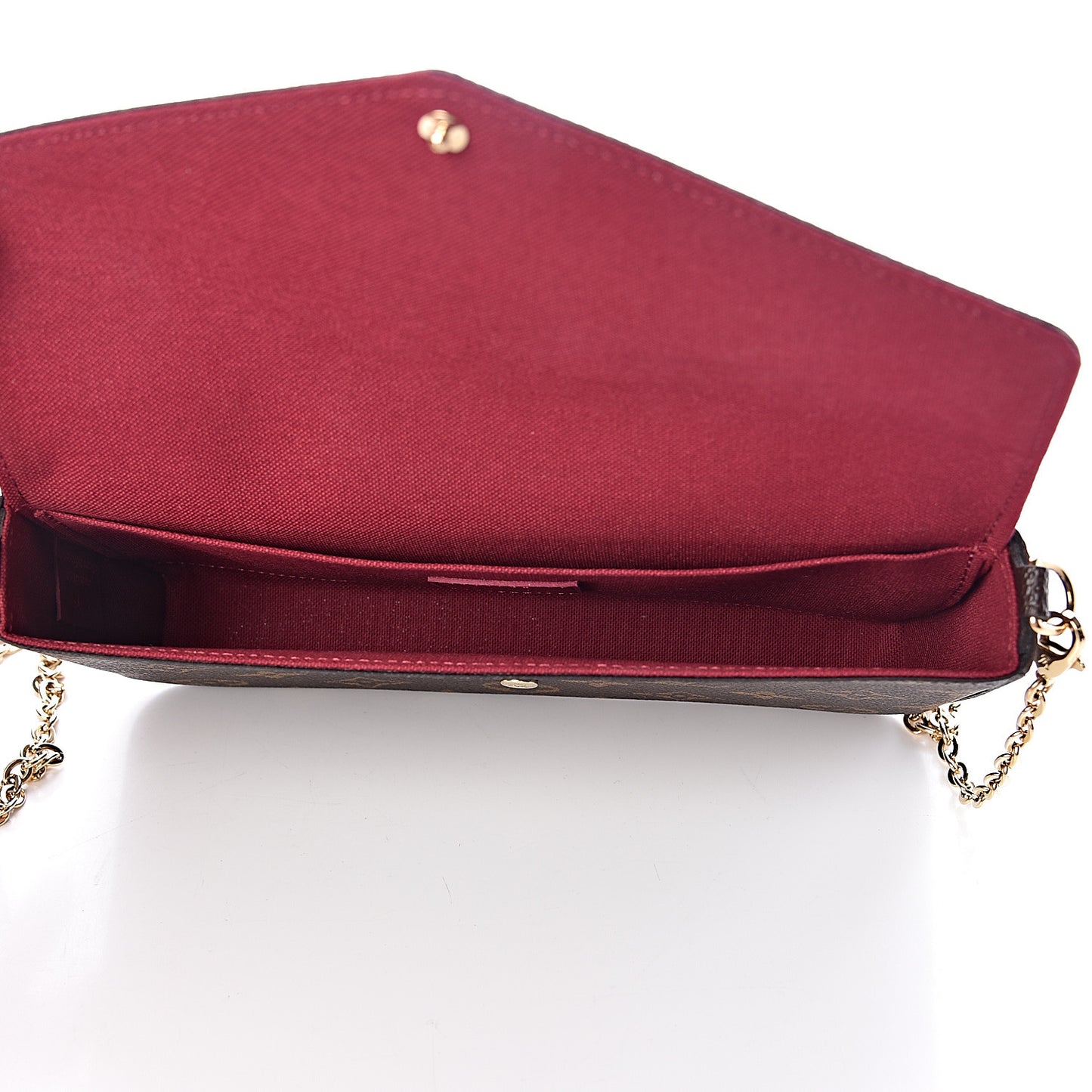 Monogram Pochette Felicie Chain Wallet Fuchsia