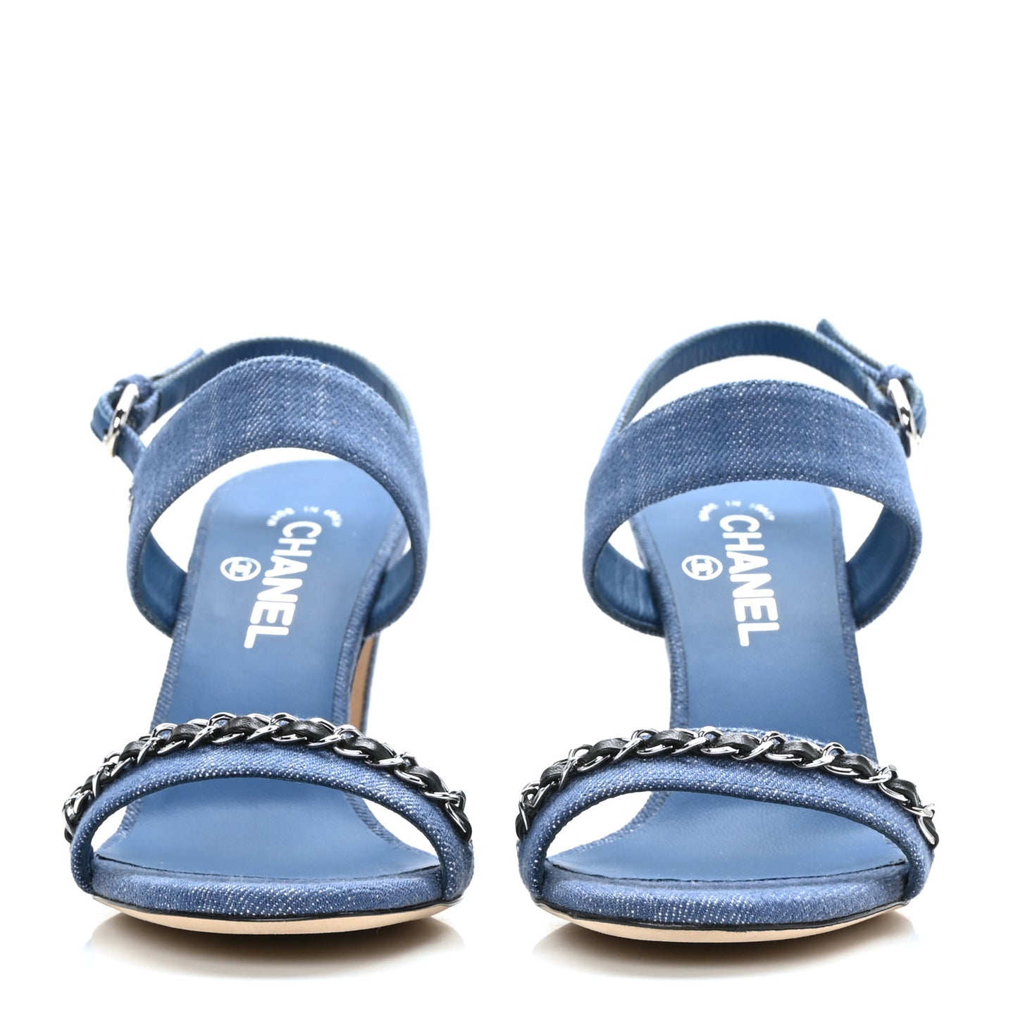 Denim Chain Sandals 39 Blue