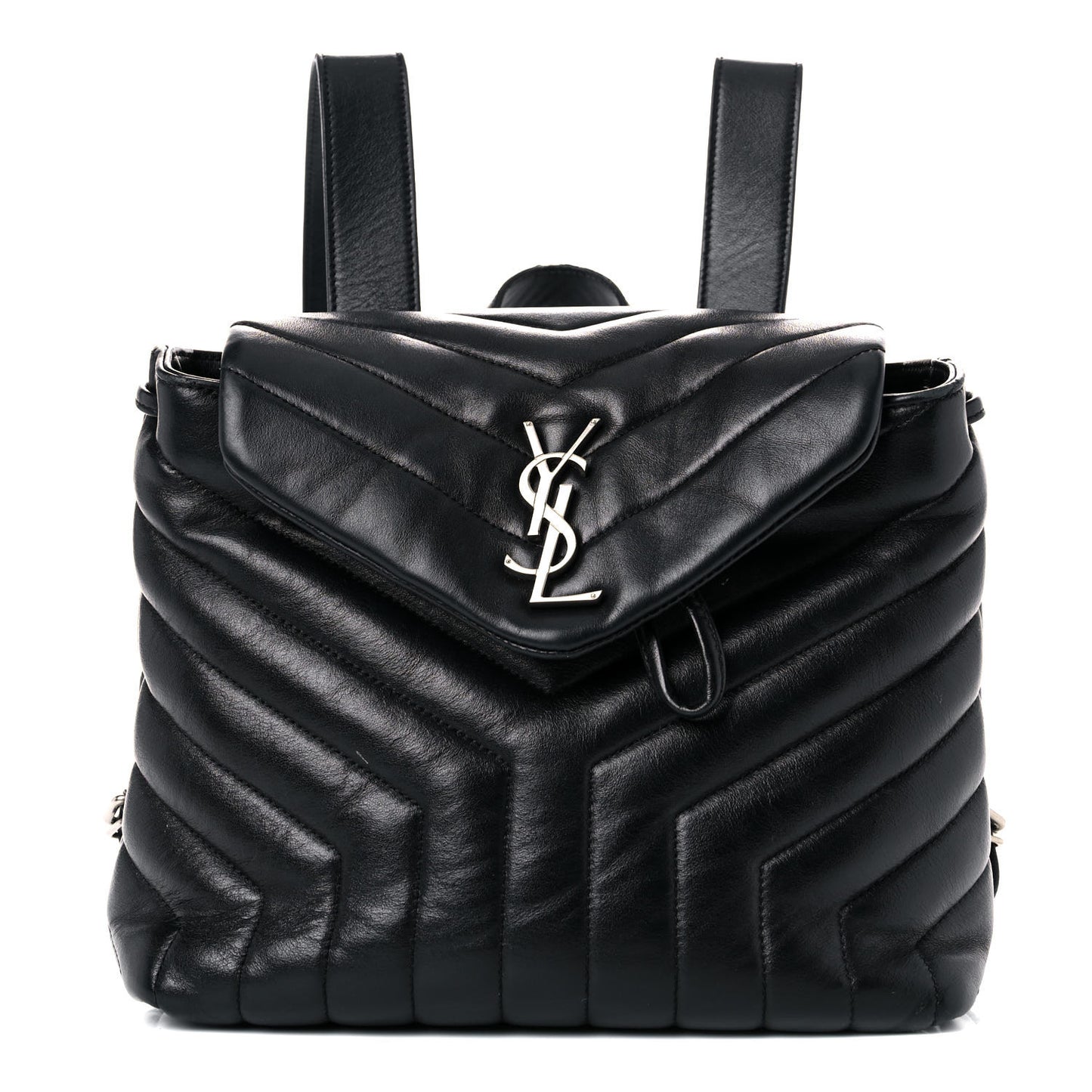 Calfskin Y Quilted Monogram Small Loulou Backpack Black