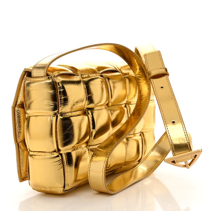 Bottega Veneta Mirror Lambskin Maxi Intreccio Padded Cassette Crossbody Bag Gold 3 of 10
