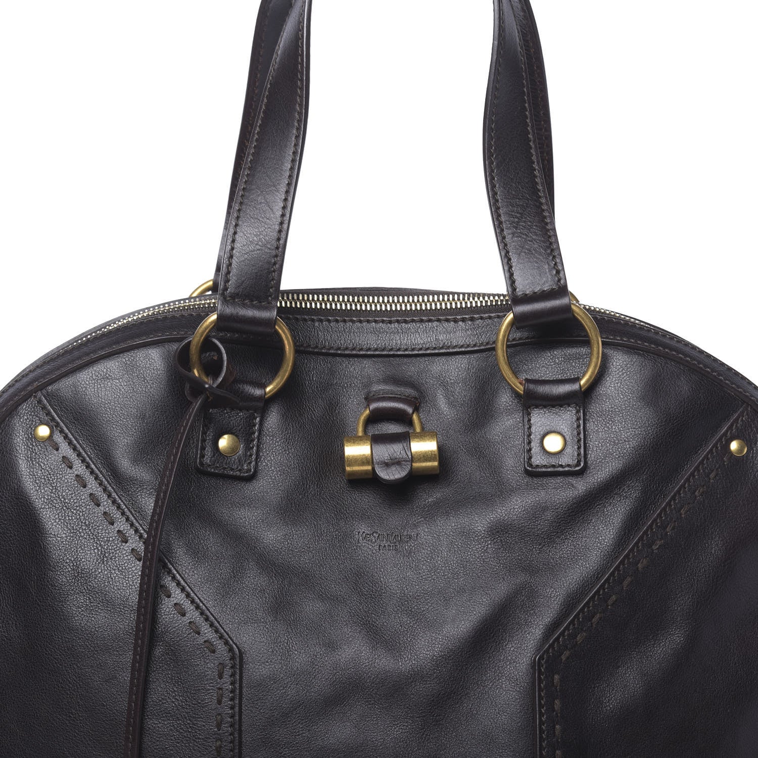 Saint Laurent Calfskin Oversized Muse Brown 8 of 10