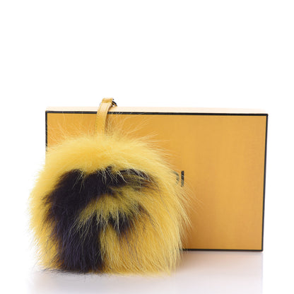 Fendi Fox Fur F ABCharm Bag Charm Black Yellow 5 of 5