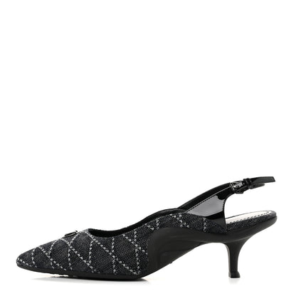 Louis Vuitton Denim Patent Archlight Low Heel Slingback Pumps 39 Black 1 of 10