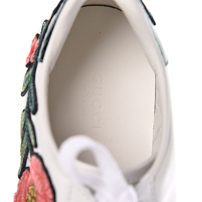 Gucci Calfskin Web Floral Embroidered Womens Ace Sneakers 36.5 White 8 of 9