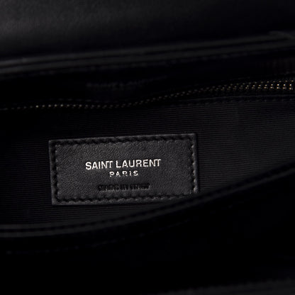 Saint Laurent Calfskin Y Quilted Monogram Toy Loulou Crossbody Bag Black 7 of 14
