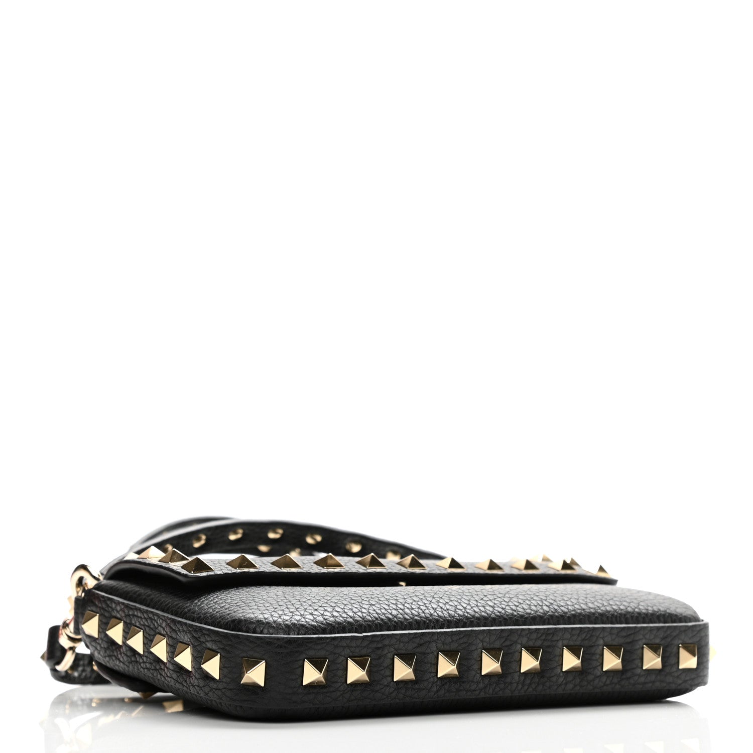 Valentino Garavani Grainy Calfskin Rockstud Crossbody Pouch Black 4 of 10