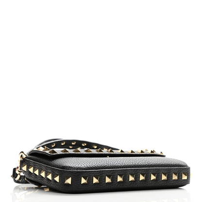 Valentino Garavani Grainy Calfskin Rockstud Crossbody Pouch Black 4 of 10