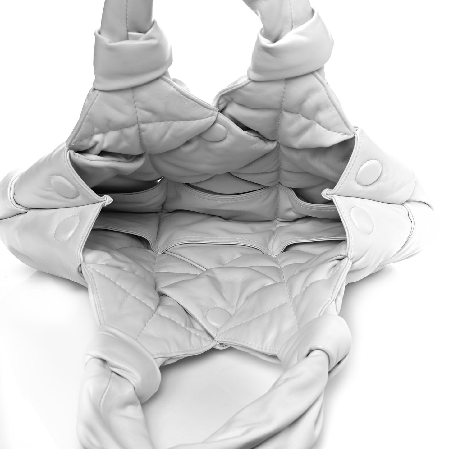 Lambskin Padded Lock Tote White