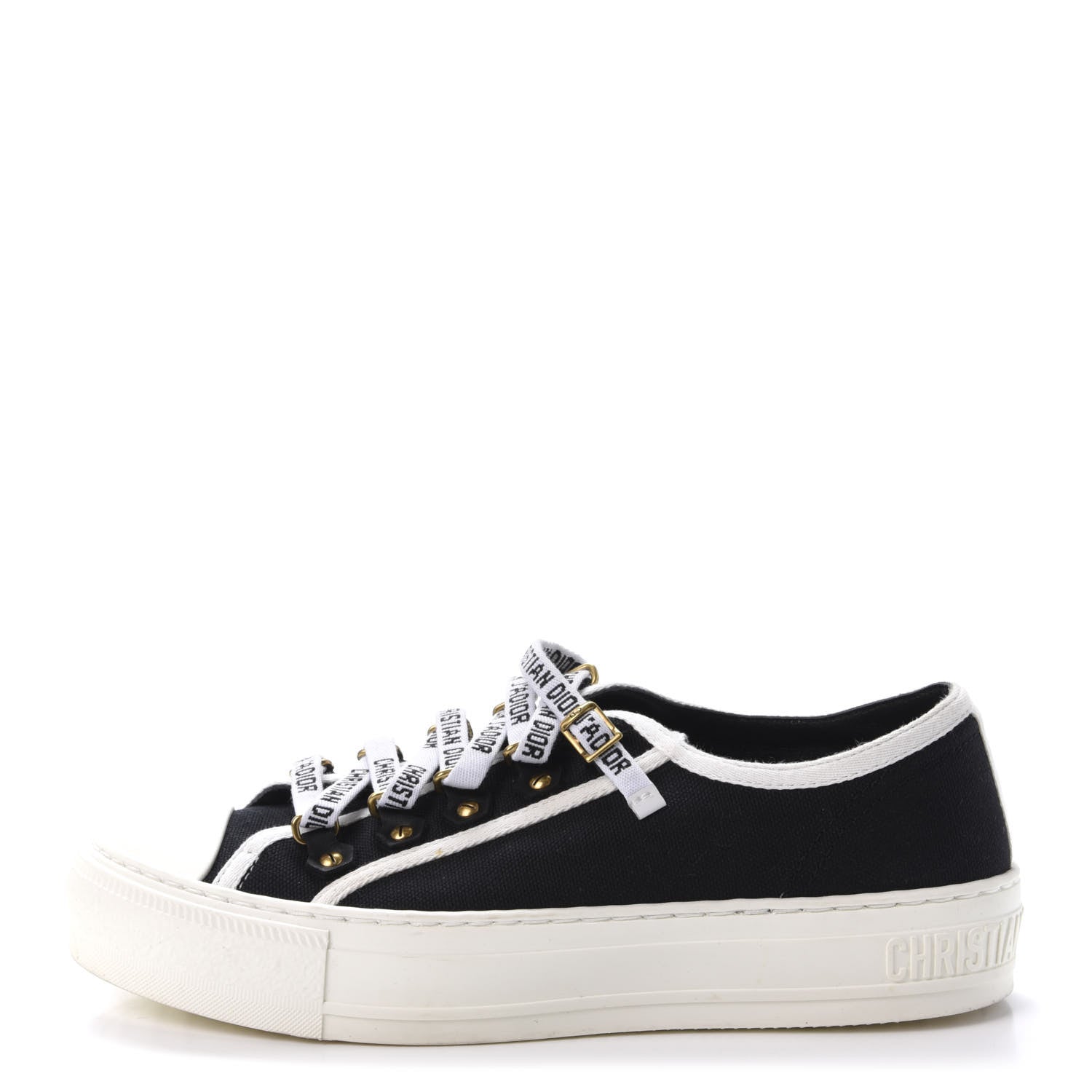 Christian Dior Canvas Walk'N'Dior Low Top Sneakers 36.5 Navy 1 of 8
