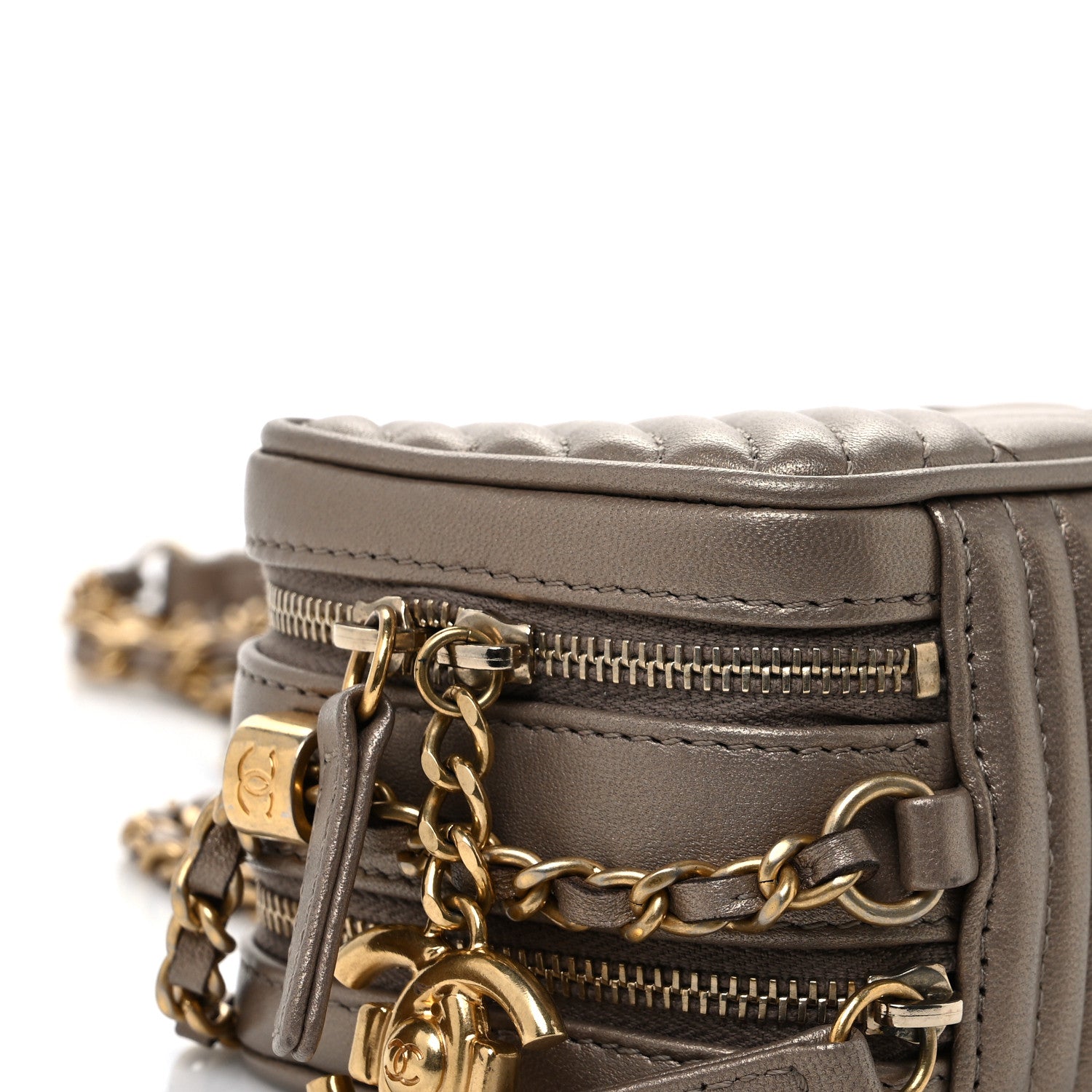 Chanel Metallic Lambskin Mini Coco Boy Camera Case Dark Gold 10 of 11