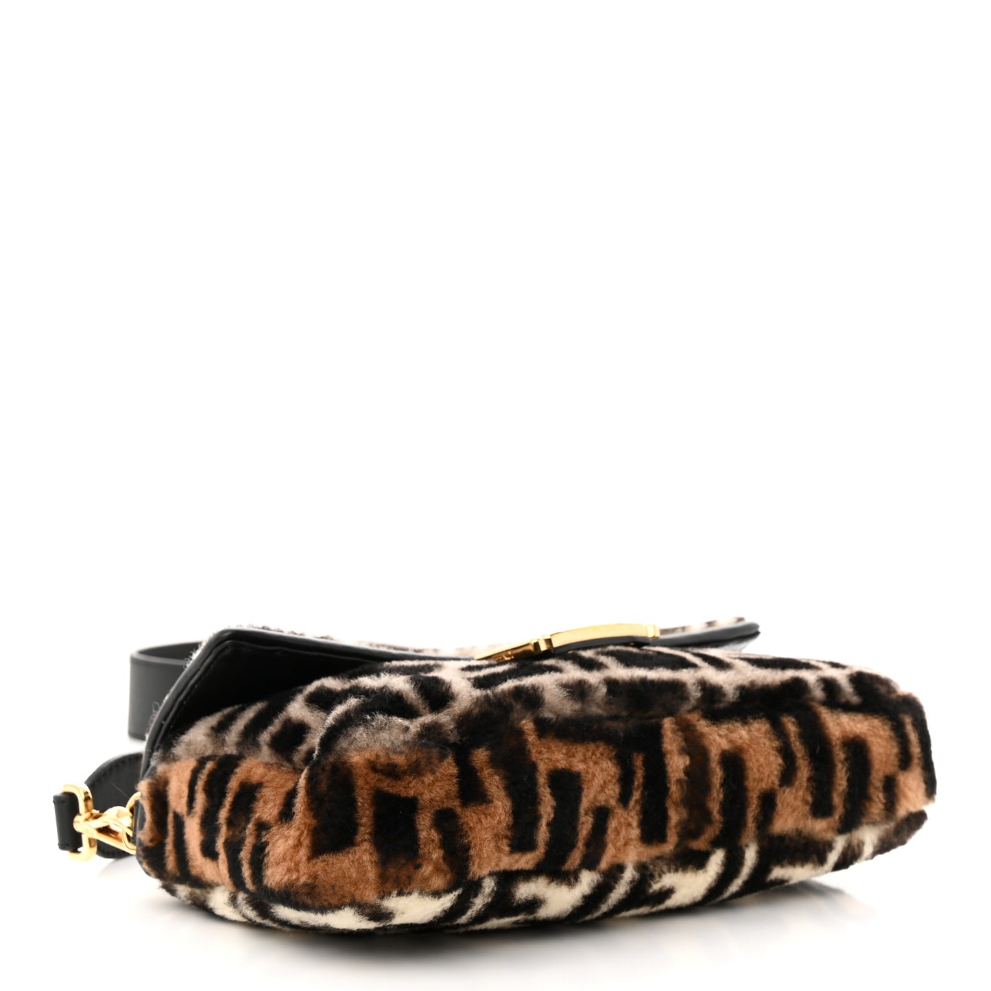 Shearling Vitello Dolce Macro FF 1974 Baguette White Ice