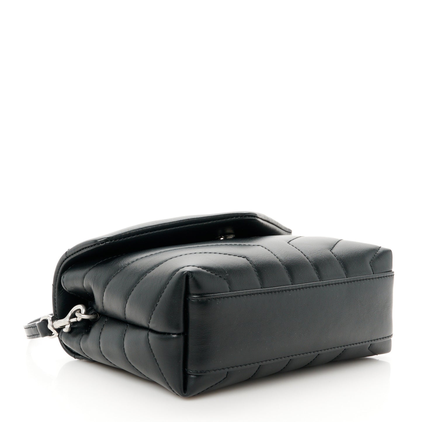 Calfskin Y Quilted Monogram Toy Loulou Crossbody Bag Black