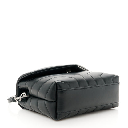 Saint Laurent Calfskin Y Quilted Monogram Toy Loulou Crossbody Bag Black 4 of 12