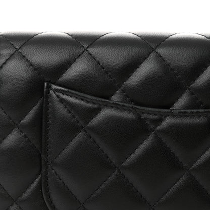 Chanel Lambskin Quilted Wallet On Chain WOC Black 13 of 14