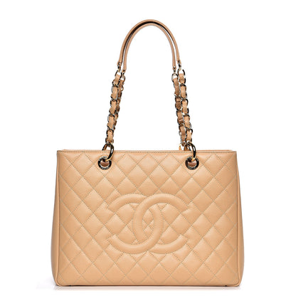 Chanel Caviar Quilted Grand Shopping Tote GST Beige Clair 1 of 10