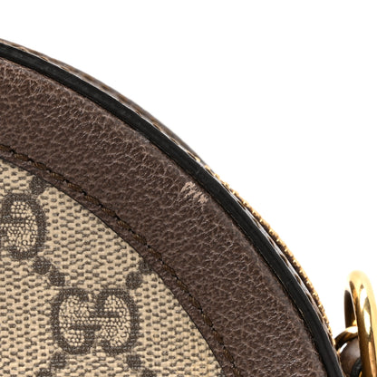 Gucci GG Supreme Monogram Web Mini Ophidia Round Shoulder Bag Brown 11 of 12