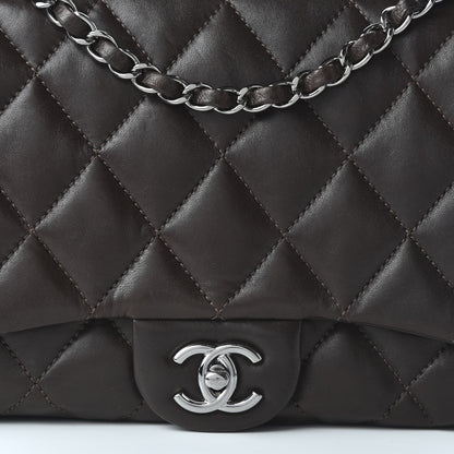 Chanel Lambskin Quilted Large 3 Flap Brown 10 of 11