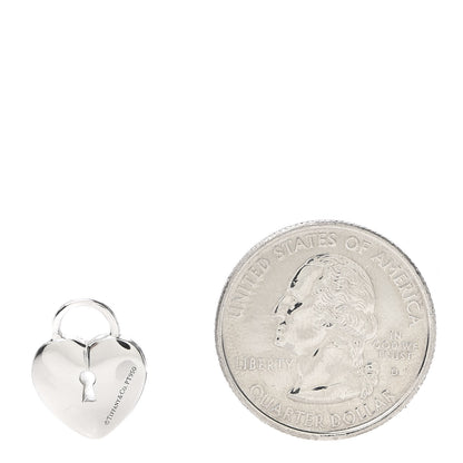 Tiffany Platinum Diamond Small Heart Lock Charm Pendant 2 of 4