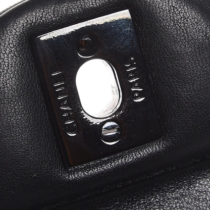 Chanel Lambskin Chevron Quilted Medium Double Flap So Black 9 of 12