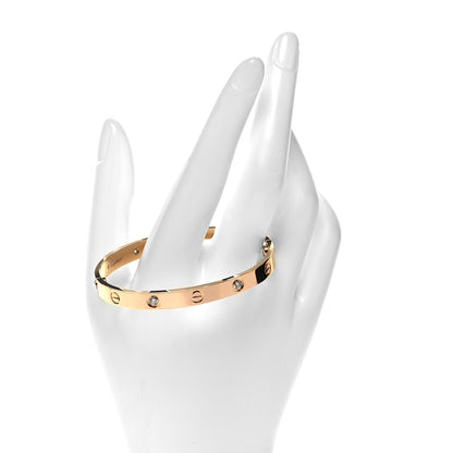 Cartier 18K Pink Gold 4 Diamond LOVE Bracelet 17 2 of 6