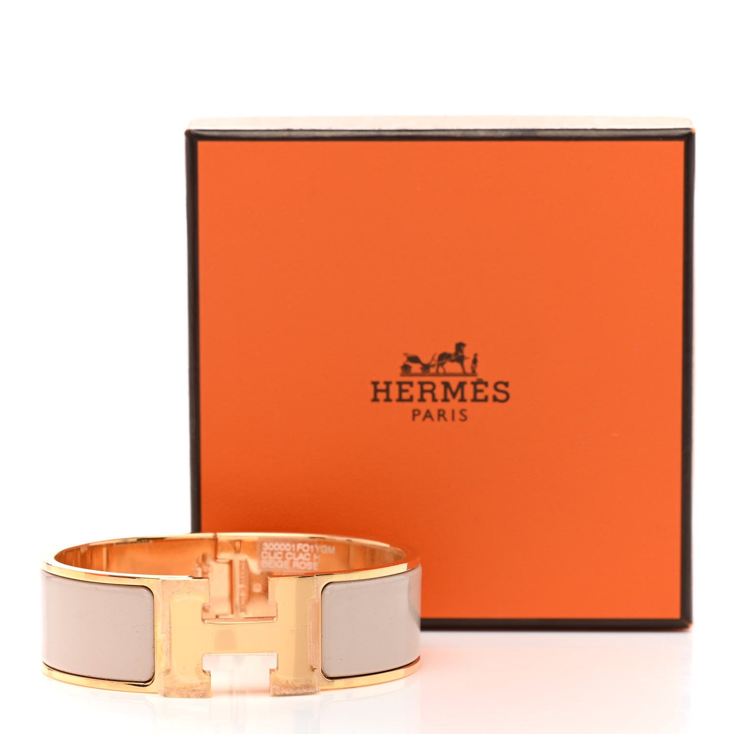 Enamel Wide Clic Clac H Bracelet GM Beige Rose
