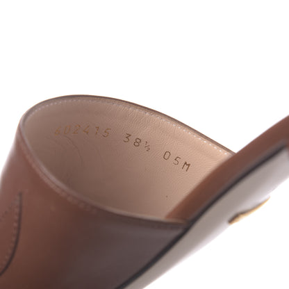 Gucci Malaga Kid Zumi Mid Heel Slide Sandals 38.5 Brown Papaya 7 of 10