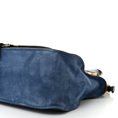 Chloe Suede Calfskin Braided Medium Marcie Double Carry Deep Denim 10 of 10