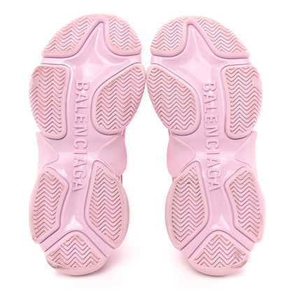 Balenciaga Technical Fabric Mesh Allover Logo Womens Triple S Sneakers 38 Pink White 6 of 9