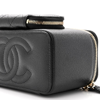 Chanel Caviar Quilted Top Handle Pocket Vanity Case Black 10 of 11