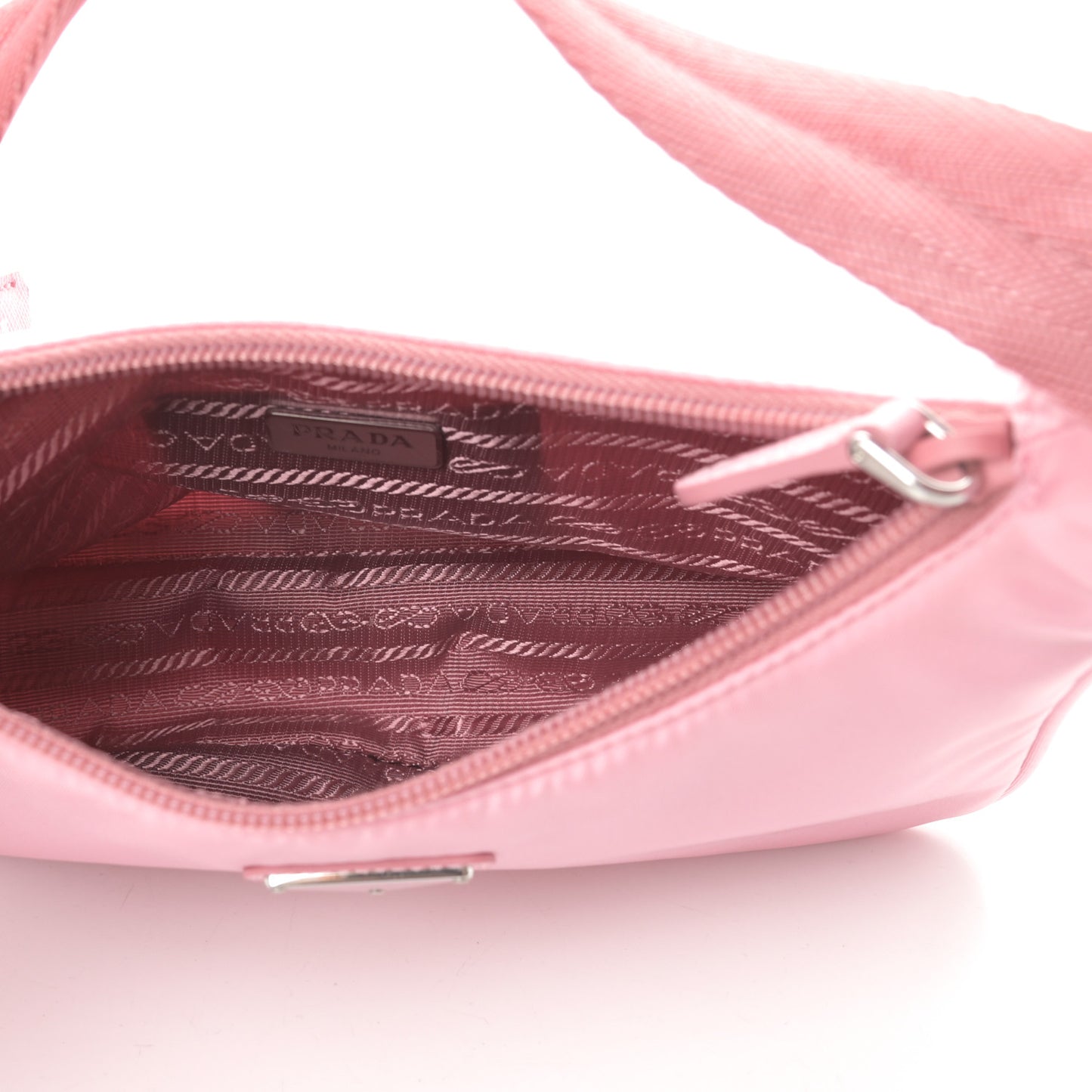 Tessuto Nylon Saffiano Mini Re-Edition 2000 Bag Rosa
