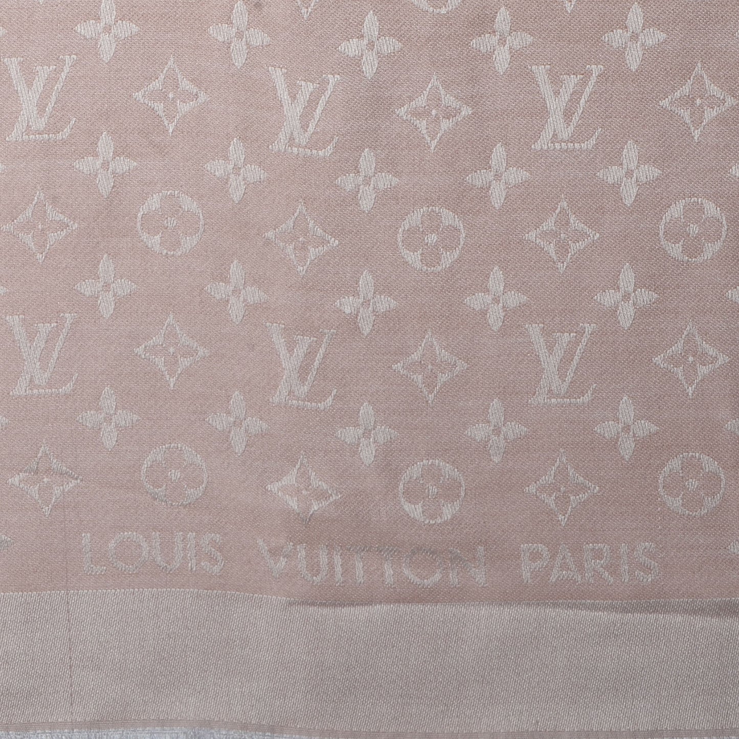 Silk Wool Monogram Denim Shawl Rose