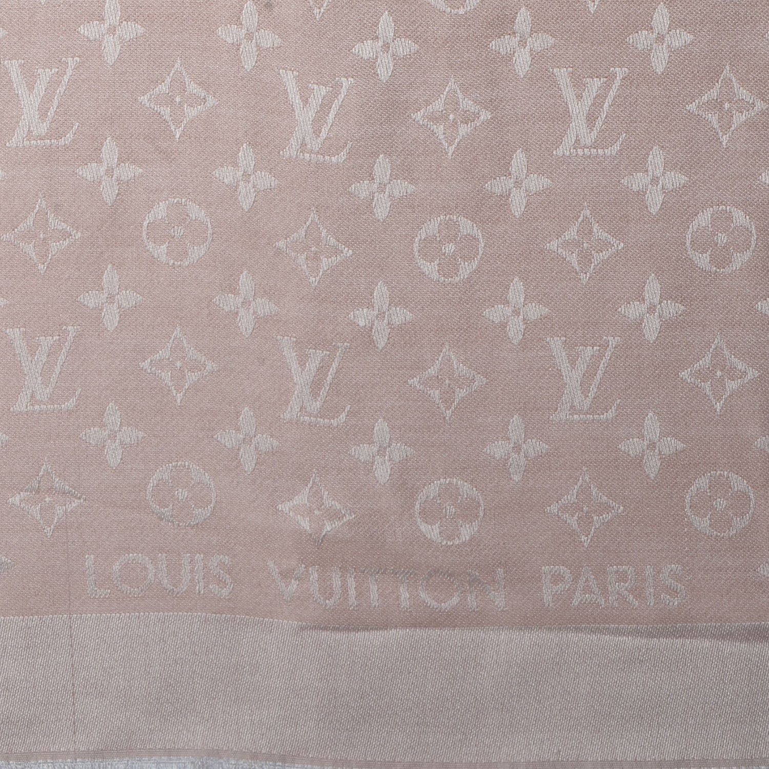 Louis Vuitton Silk Wool Monogram Denim Shawl Rose 4 of 5