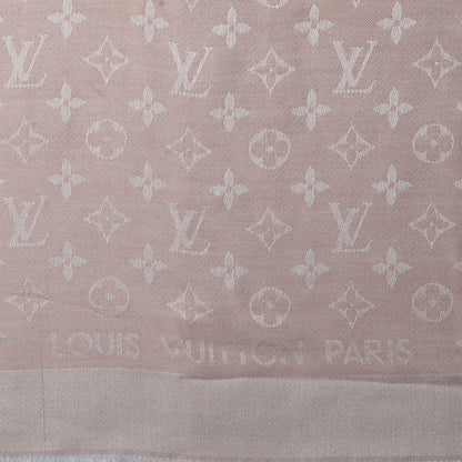 Louis Vuitton Silk Wool Monogram Denim Shawl Rose 4 of 5