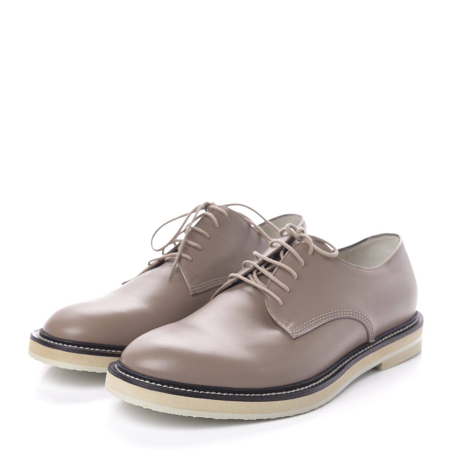 Gucci Calfskin Cirano Lux Mens Lace-up Oxfords 9 Chalk 3 of 8