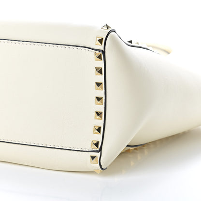 Valentino Garavani Vitello Rockstud Double Handle Tote Ivory 8 of 14