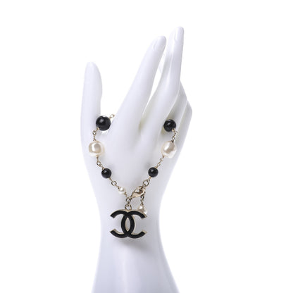 Chanel Enamel Pearl Beaded CC Bracelet Gold 2 of 4