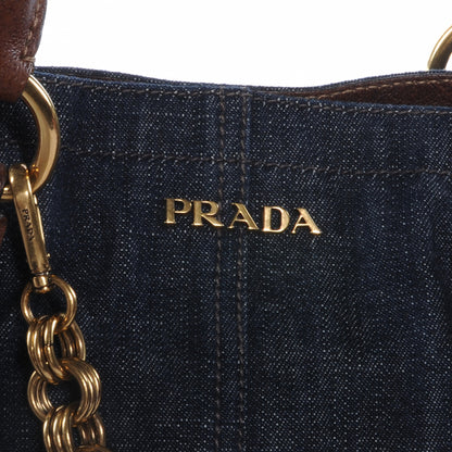 Prada Denim Shoulder Bag Blue 3 of 8