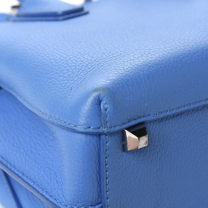MCM Grained Calfskin Mini Milla Tote Mediterranean Blue 10 of 14