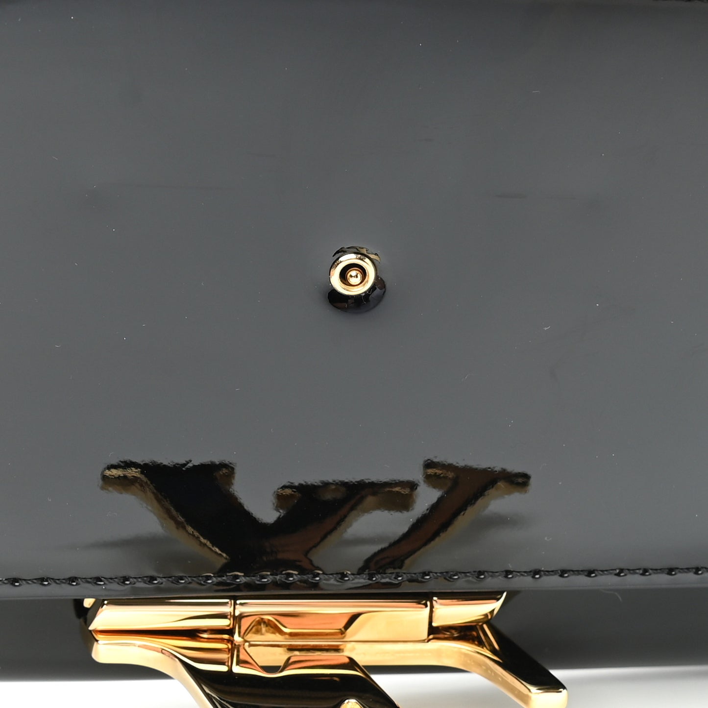 Patent Louise Clutch Black