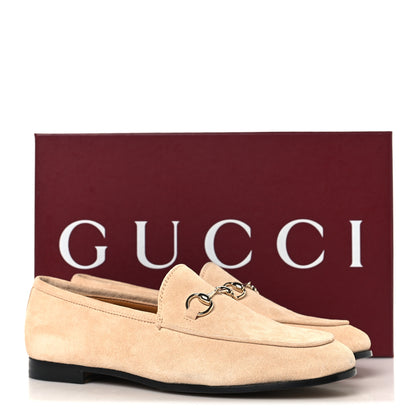 Gucci Suede Horsebit Womens Jordaan Loafers 37.5 Pink Sand 10 of 10