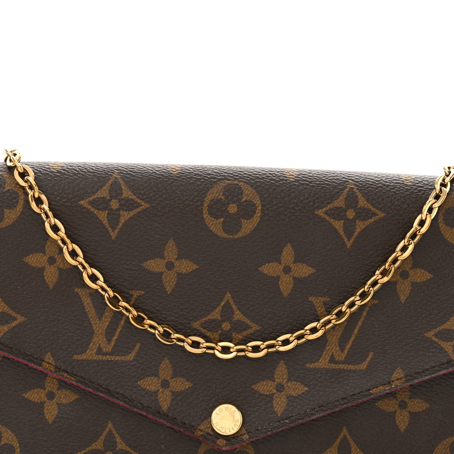 Monogram Pochette Felicie Chain Wallet Fuchsia