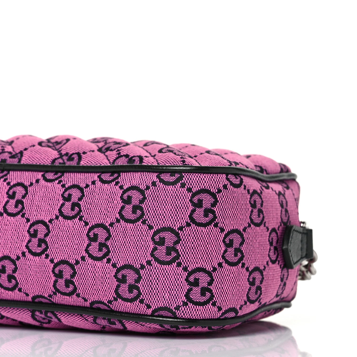 Gucci Monogram Multicolor Matelasse Diagonal Small GG Marmont Chain Shoulder Bag Pink Blue 8 of 8