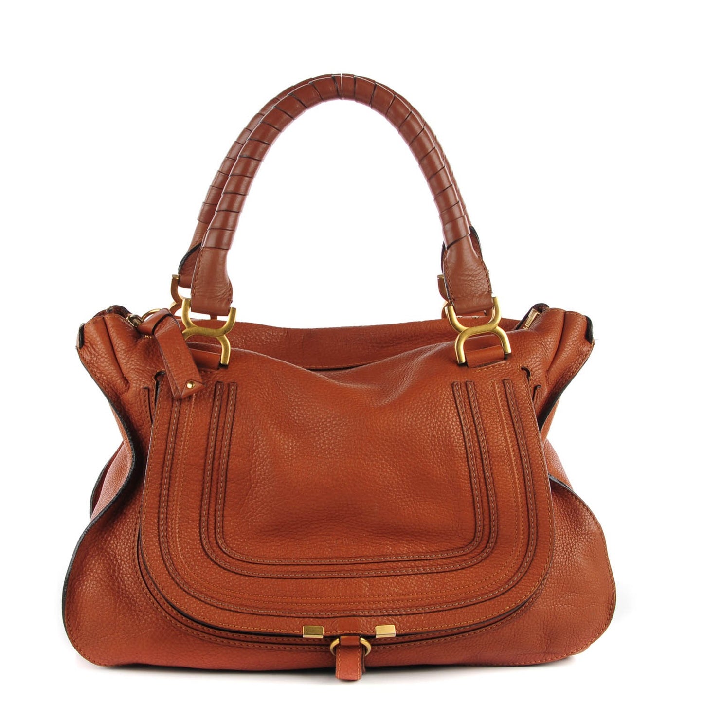 Calfskin Medium Marcie Satchel Tan