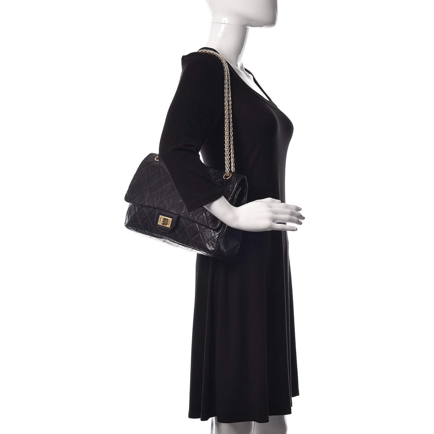 Chanel Aged Calfskin Quilted 50th Anniversary 2.55 Reissue 227 Flap Black 2 of 11