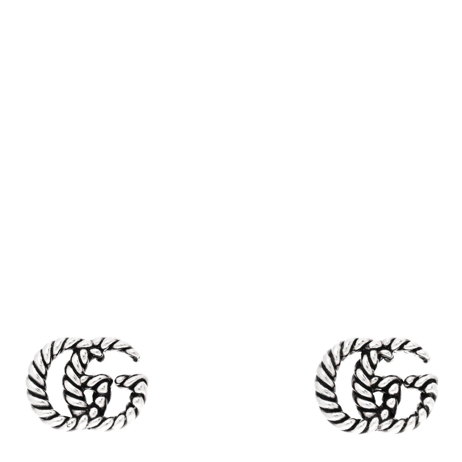 Gucci Sterling Silver Torchon Double G Earrings 1 of 5