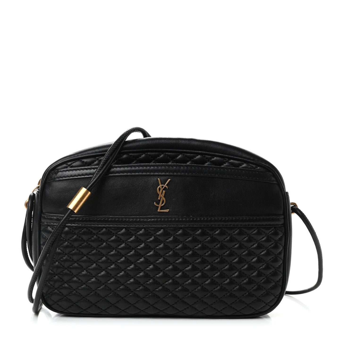 Lambskin Quilted Victoire Camera Bag Black