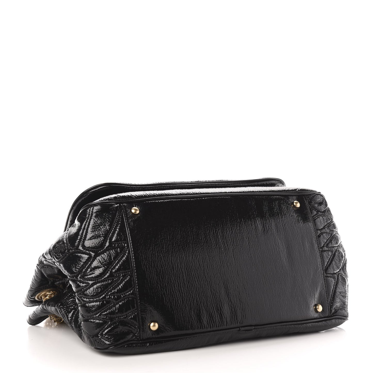 Vinyl Rodeo Accordion Flap Bag Black