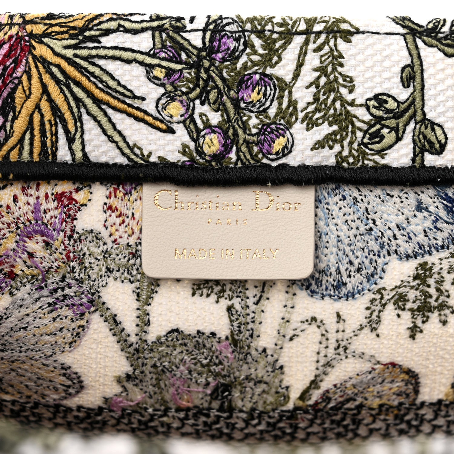 Christian Dior Canvas Embroidered Medium Mexico Millefiori Book Tote White Multicolor 6 of 10