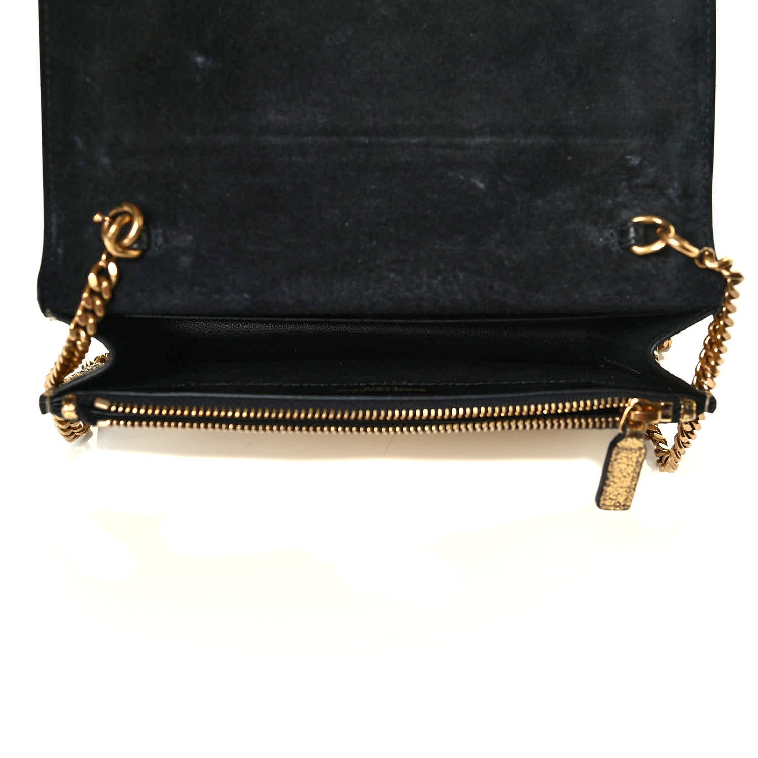 Saint Laurent Metallic Calfskin Classic Monogram Kate Tassel Satchel Gold 4 of 5