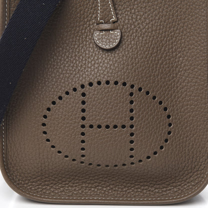 Hermes Taurillon Clemence Amazone Evelyne TPM Etoupe Bleu Indigo 9 of 9